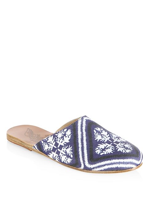 Ancient Greek Sandals - Bandana-Print Flat Mules