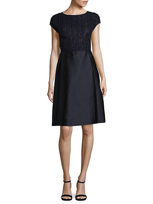 Lafayette 148 New York - Hillany Mixed Media A-Line Dress