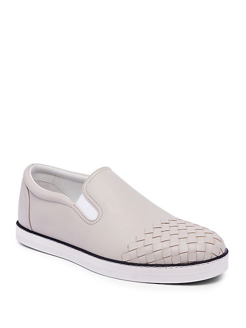 Bottega Veneta - Leather Slip-On Sneakers