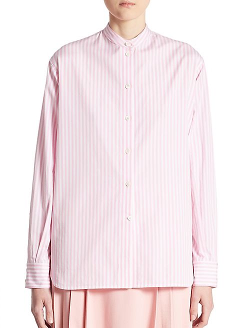 Victoria Beckham - Grandad Cotton Poplin Shirt