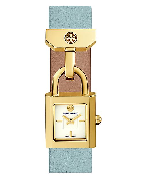 Tory Burch - The Surrey Goldtone Stainless Steel and Leather Strap Watch