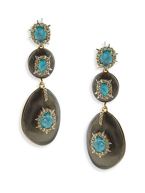 Alexis Bittar - Opalescent Crystal & Turquoise Drop Earrings