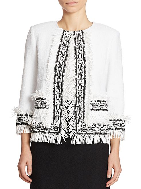 St. John - Clair Knit Fringed Jacket