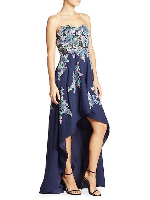 Basix Black Label - Floral Embellished Strapless Dress