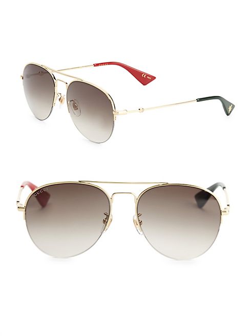 Gucci - 56MM Aviator Sunglasses