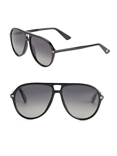 Gucci - 59MM Polarized Pilot Sunglasses