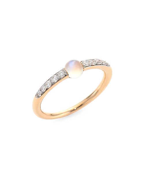 Pomellato - M'Ama Non M'Ama Diamond, Moonstone & 18K Rose Gold Ring