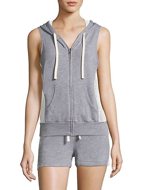 MONROW - Sleeveless Mesh Hoodie