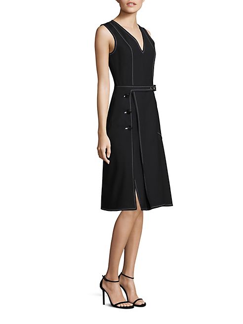 Derek Lam - Belted V-Neck Dress