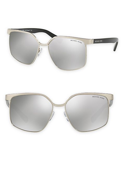 Michael Kors - 56MM August Square Mirror Sunglasses