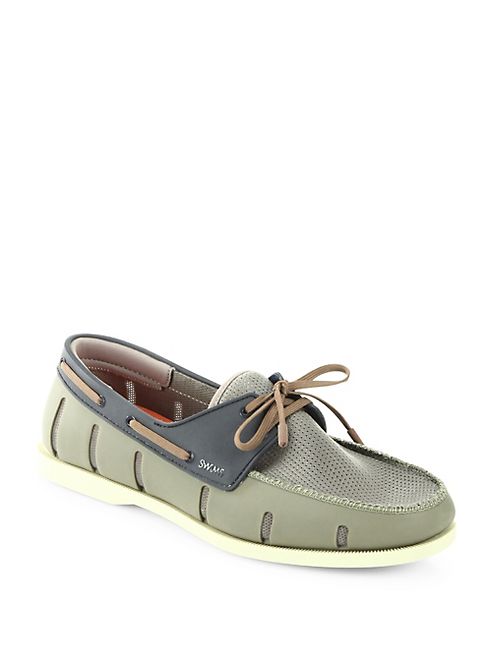 Swims - Perforated Boat Lace-Up Loafers