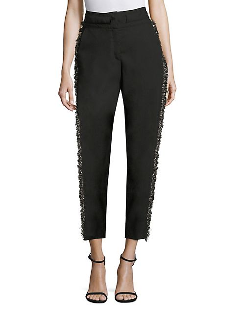 Derek Lam - Wool Tapered Fringe Pants