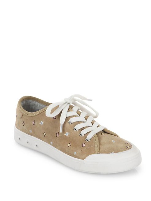 Rag & Bone - Embroidered Suede Sneakers