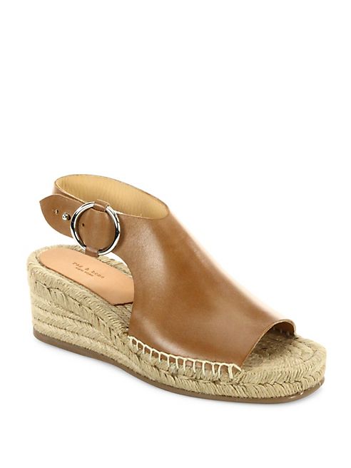 Rag & Bone - Calla Leather Espadrille Platform Wedge Sandals