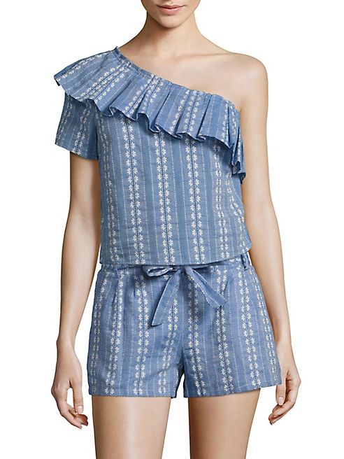 Splendid - One-Shoulder Chambray Jacquard Top