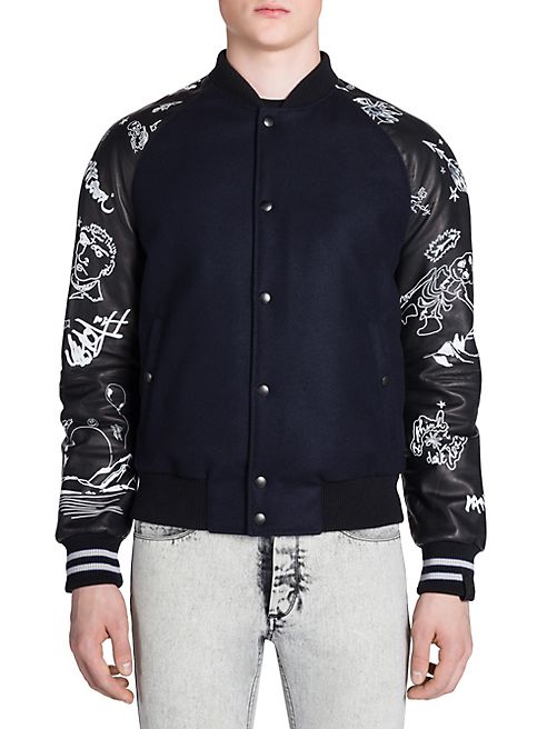 Lanvin - Canyon Print Slim-Fit Leather Jacket