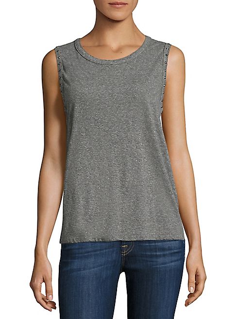 n:Philanthropy - Edith Heathered Studded Muscle Tank Top