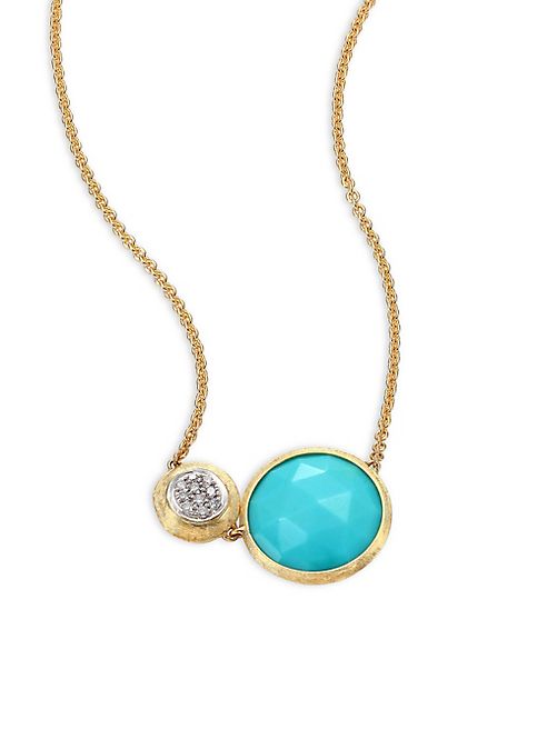 Marco Bicego - Jaipur Diamond, Turquoise & 18K Yellow Gold Pendant Necklace