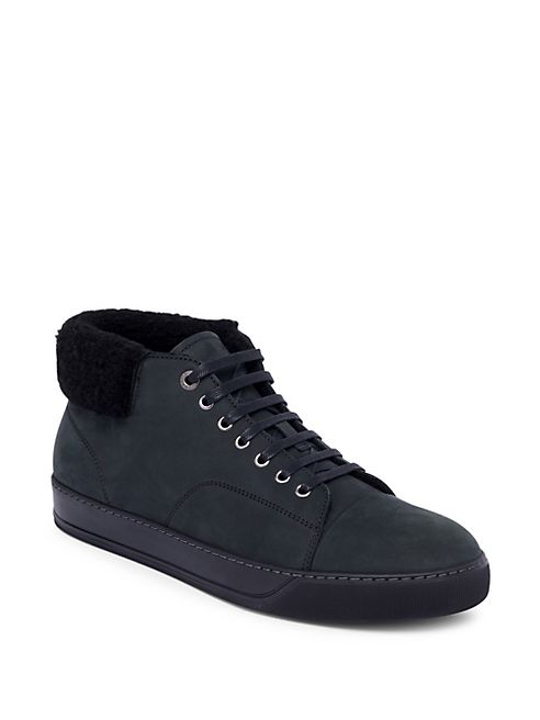 Lanvin - Fading and Distressing High-Top Sneakers