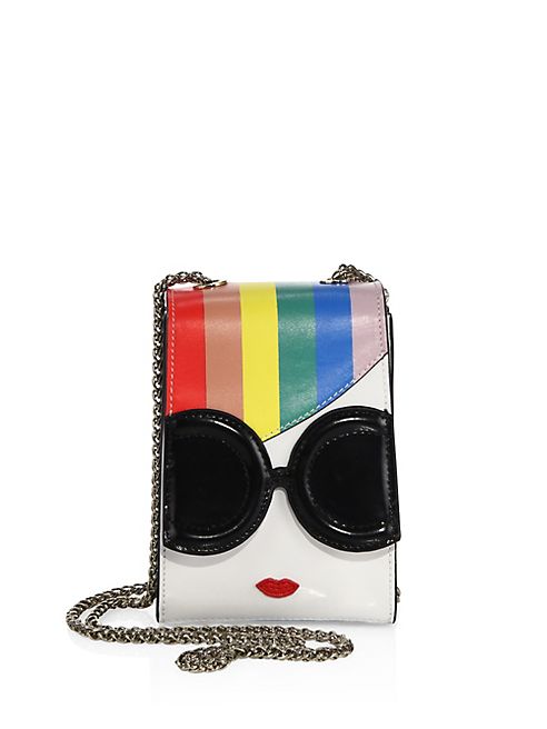 Alice + Olivia - Rainbow-Print Stace Face Phone Chain Crossbody Bag