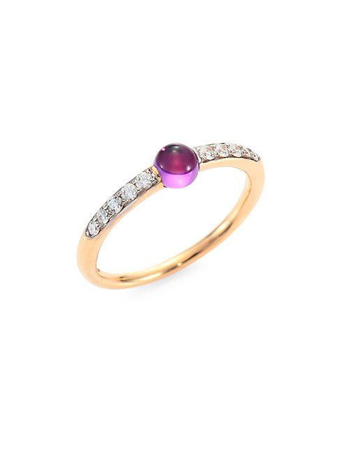 Pomellato - M'Ama Non M'Ama Diamond, Amethyst & 18K Rose Gold Ring