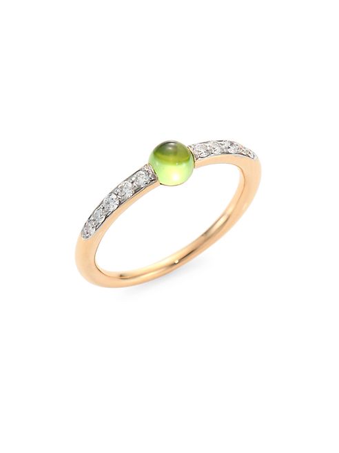 Pomellato - M'Ama Non M'Ama Diamond, Peridot & 18K Rose Gold Ring