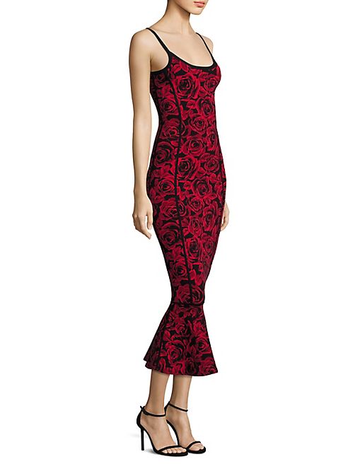 Michael Kors Collection - Rose Jacquard Flounce Dress