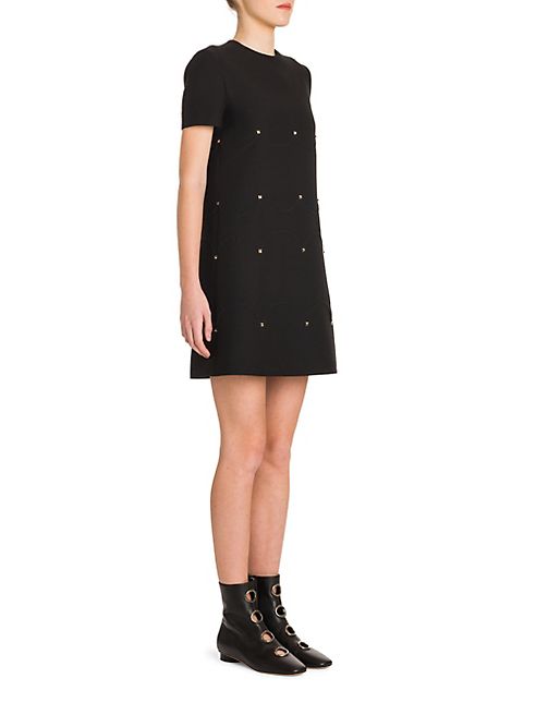 Valentino - Rockstud Scalloped T-Shirt Dress