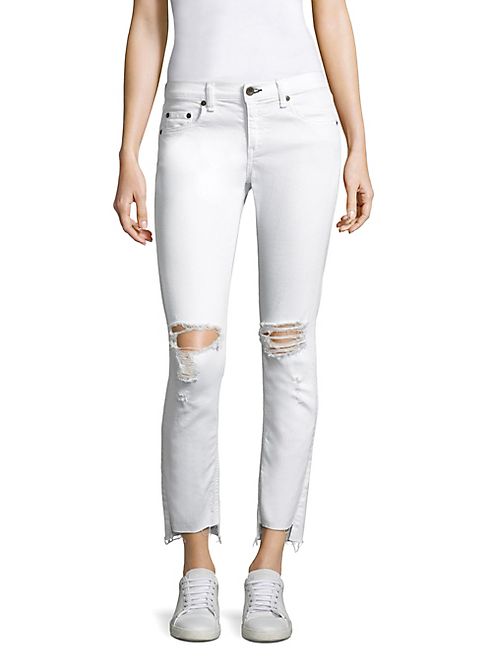 rag & bone/JEAN - Dre Step Hem Distressed Capri Jeans