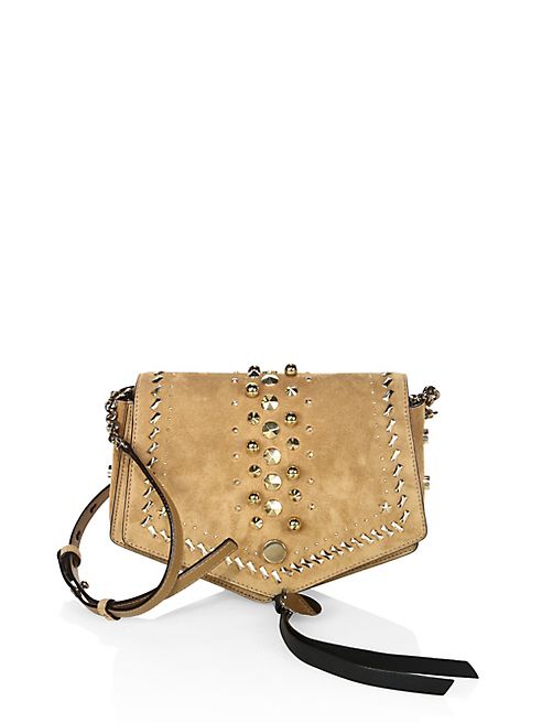 Jimmy Choo - Arrow Studded Suede Crossbody Bag