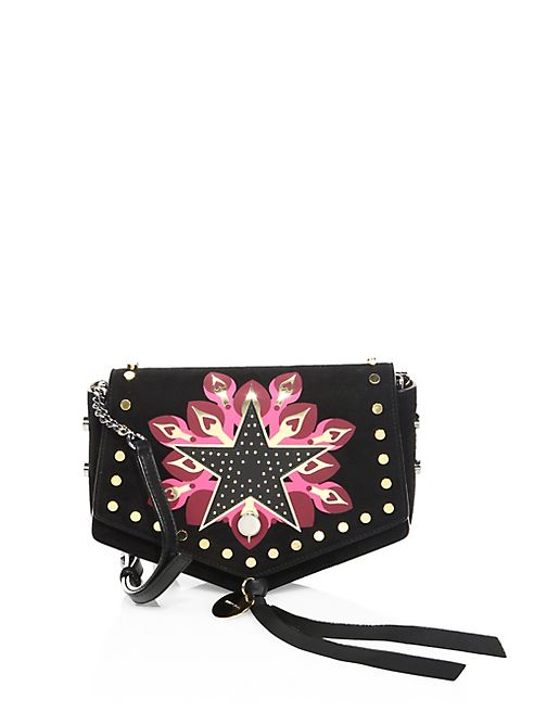 Jimmy Choo - Arrow Galaxy Star-Print Suede Crossbody Bag