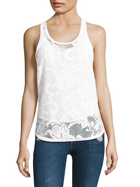 Rag & Bone - Stella Floral Laser-Cut Tank Top