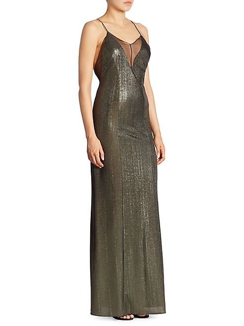 Galvan - Sleeveless Metallic Gown