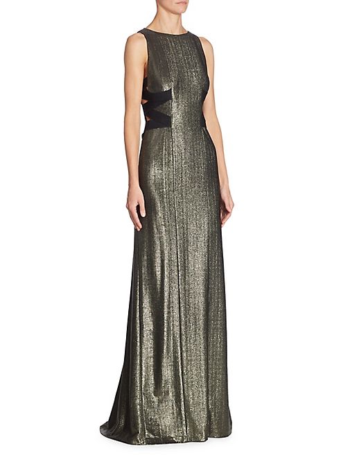 Galvan - Crisscross Metallic Dress