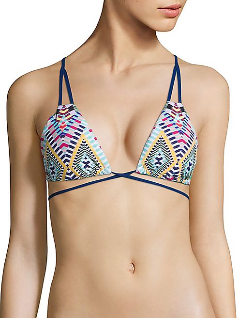 Red Carter - Grand Bazaar Woven Detail Triangle Bikini Top