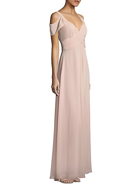 Laundry by Shelli Segal - Cold-Shoulder Shirred Gown