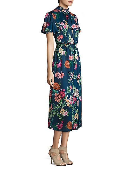 Laundry by Shelli Segal - Smocked Floral-Print Midi Dress