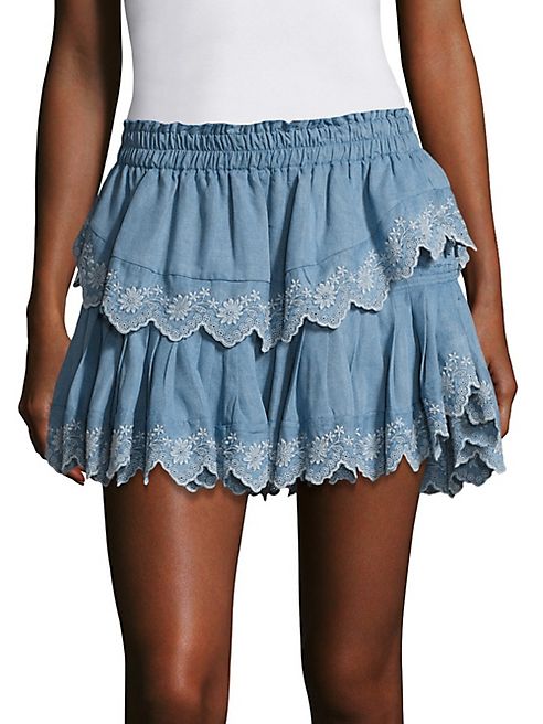 LOVESHACKFANCY - Ruffled Tiered Mini Skirt