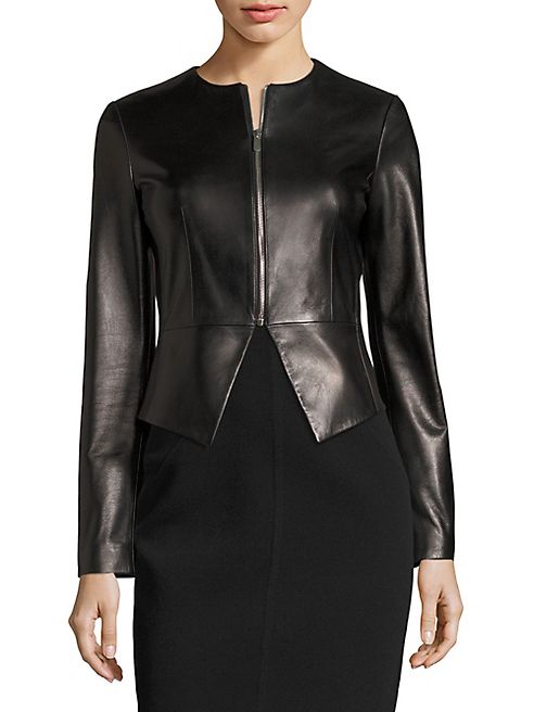 Michael Kors Collection - Leather Peplum Jacket