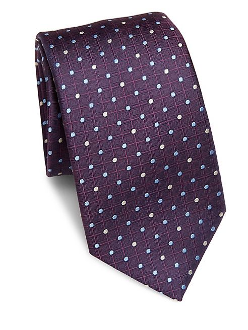 Saks Fifth Avenue Collection - Connecting Dot Print Silk Tie