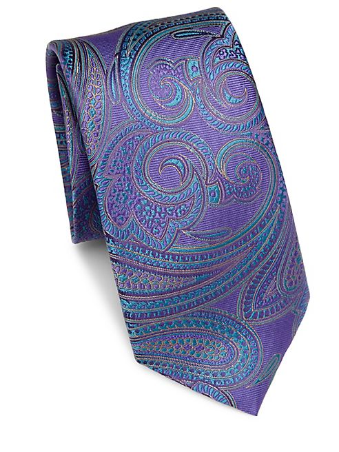 Saks Fifth Avenue Collection - Paisley Print Silk Tie