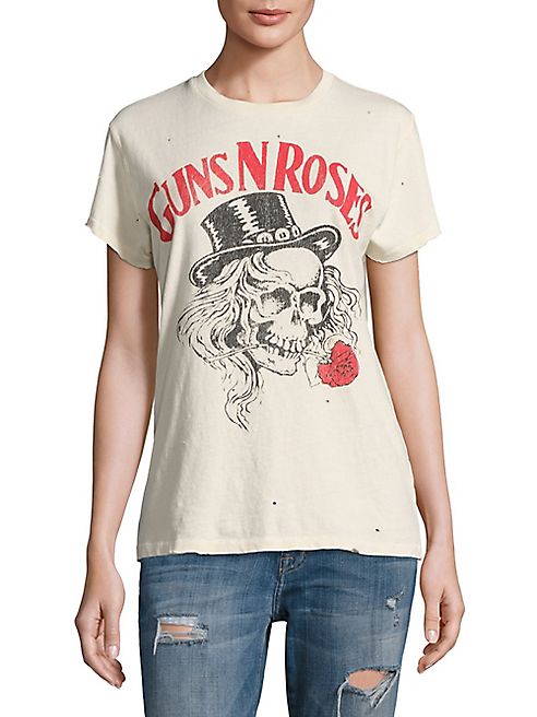 MADEWORN - Guns N Roses Distressed Skull Tee