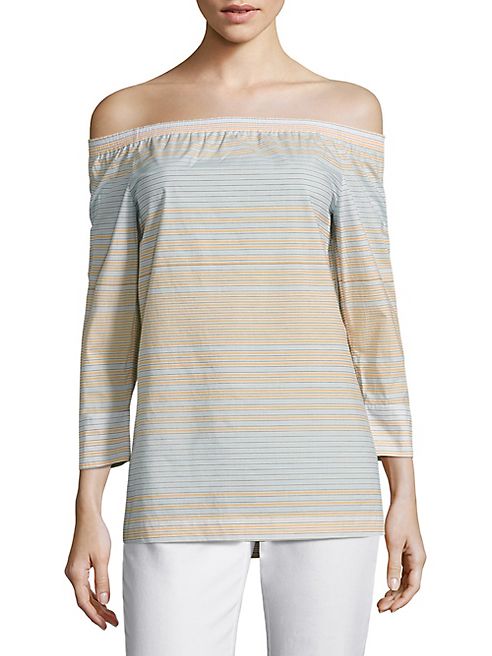 Lafayette 148 New York - Amy Striped Off-The-Shoulder Blouse