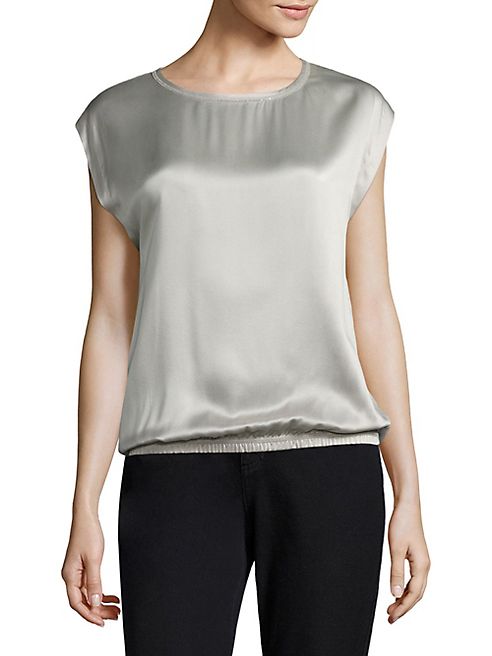 Lafayette 148 New York - Chain-Trim Silk & Linen Top