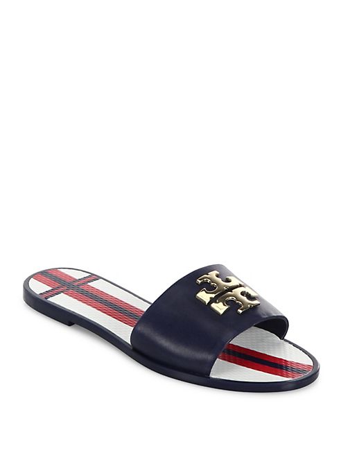 Tory Burch - Logo Leather Jelly Slides