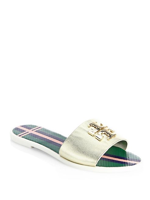 Tory Burch - Logo Leather Jelly Slides