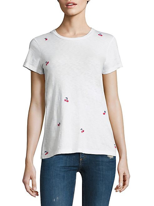 SUNDRY - Cherries Embroidered Boy Tee