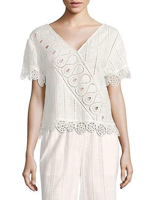 Opening Ceremony - Broderie Anglaise Popover Top