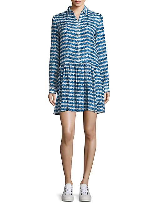 Opening Ceremony - Printed Drop-Waist Silk Shirtdress