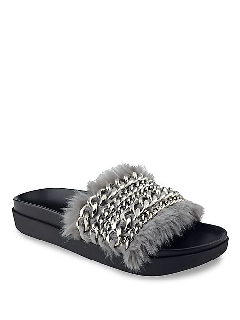 KENDALL + KYLIE - Sammy Chain & Faux Fur Pool Slides